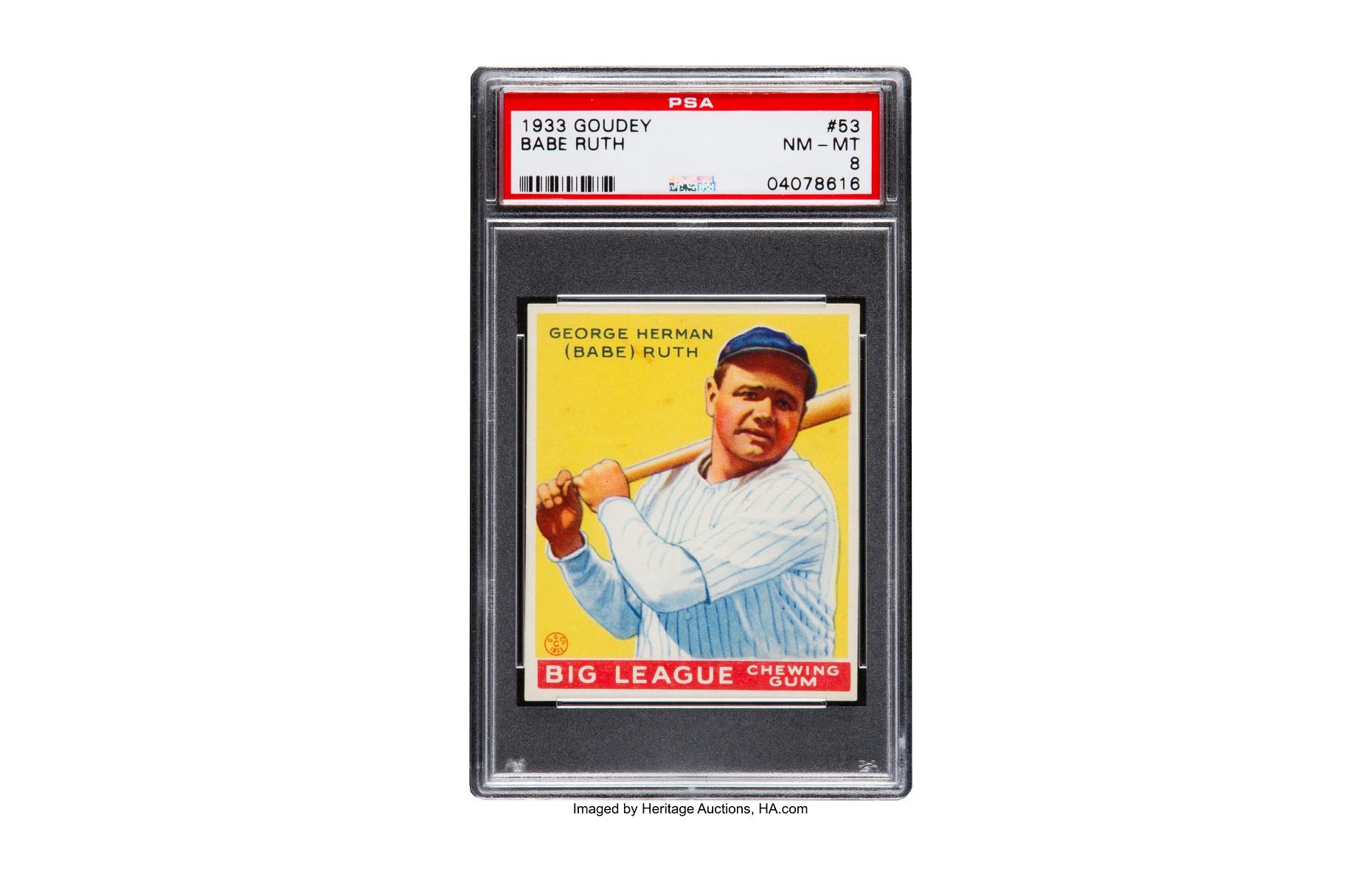 1933 Goudey #53 Babe Ruth: $6 million (£4.4m) 